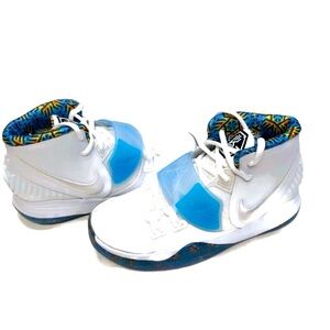 Nike Kyrie 6 Basketball Shoes. White on White on Sapphire. Size 7 Youth